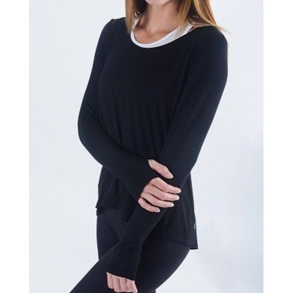 Zyia Active Black Heavenly Long Sleeve Tee M/L